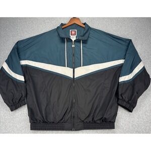 Wilson Vintage 90s Windbreaker Track Jacket Men XL Blue Colorblock Retro Sport